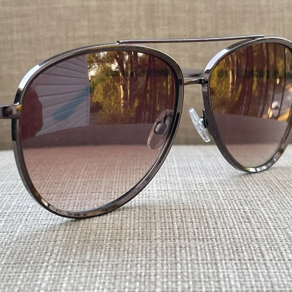 Foster Grant Men Sunglasses Polarized Eye Wear Dark Brown Metal Frame Read Desc